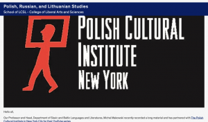 Zrzut ekranu zawierający logotyp i nazwę - Polish Cultural Institute of New York.